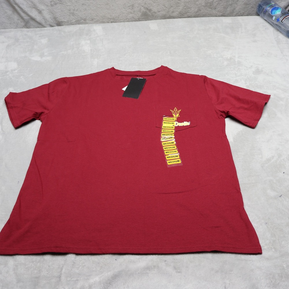 ASU Sun Devils Shirt Womens Medium Captivating Red NCAA Pocket Graphic $36 NEW